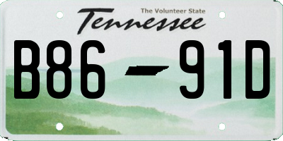 TN license plate B8691D