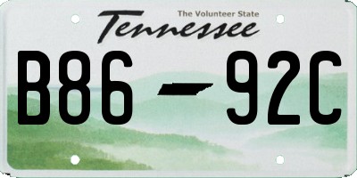 TN license plate B8692C