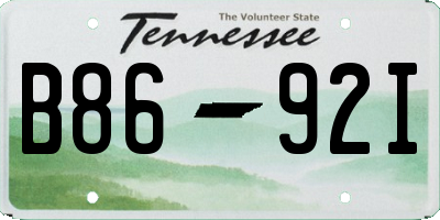 TN license plate B8692I