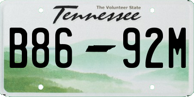 TN license plate B8692M