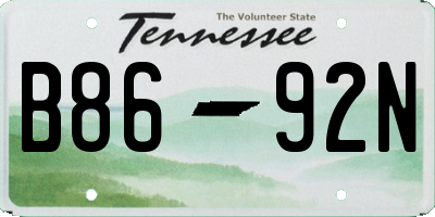 TN license plate B8692N