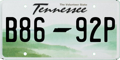 TN license plate B8692P