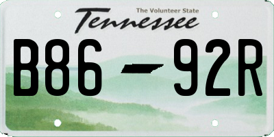 TN license plate B8692R