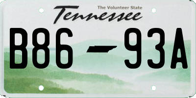 TN license plate B8693A