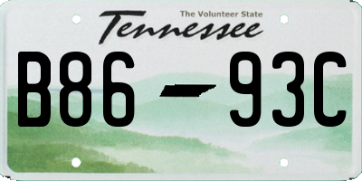 TN license plate B8693C