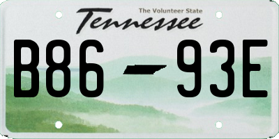 TN license plate B8693E
