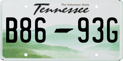 TN license plate B8693G