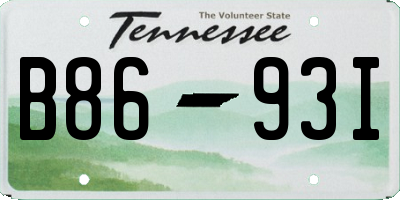 TN license plate B8693I