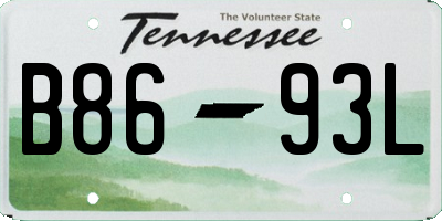TN license plate B8693L