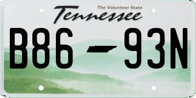 TN license plate B8693N