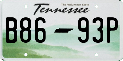 TN license plate B8693P