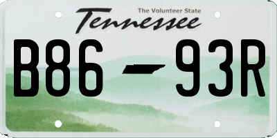 TN license plate B8693R