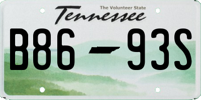 TN license plate B8693S
