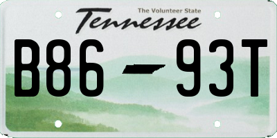 TN license plate B8693T
