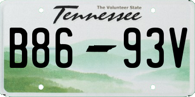 TN license plate B8693V