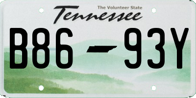 TN license plate B8693Y