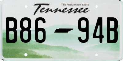 TN license plate B8694B