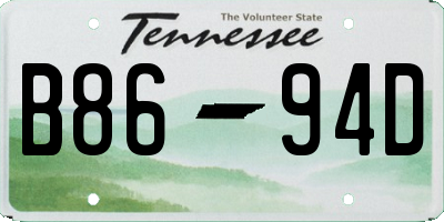 TN license plate B8694D