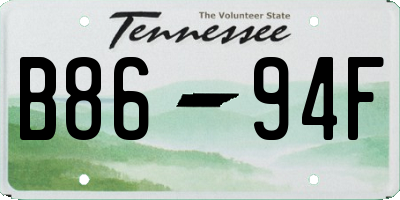 TN license plate B8694F