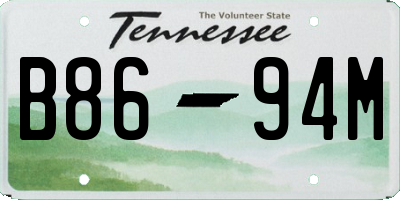TN license plate B8694M