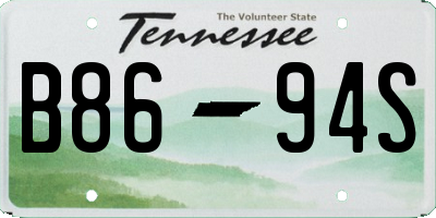 TN license plate B8694S