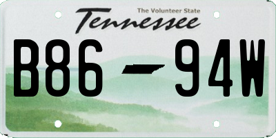 TN license plate B8694W