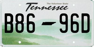 TN license plate B8696D