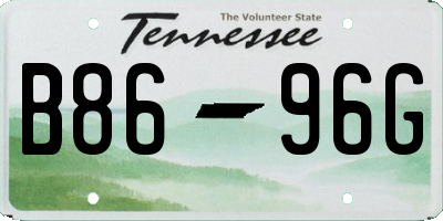 TN license plate B8696G