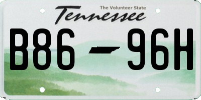 TN license plate B8696H
