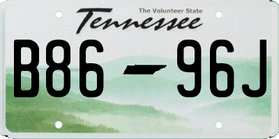 TN license plate B8696J