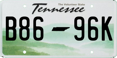 TN license plate B8696K