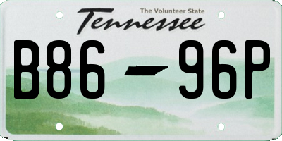 TN license plate B8696P