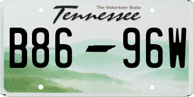 TN license plate B8696W