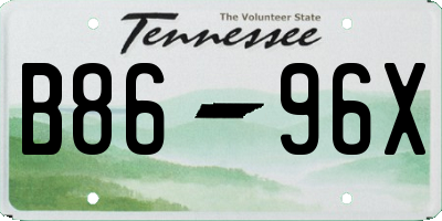 TN license plate B8696X