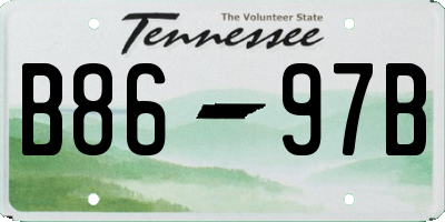 TN license plate B8697B
