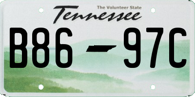TN license plate B8697C