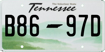 TN license plate B8697D