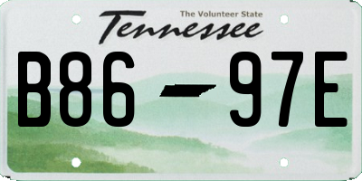 TN license plate B8697E