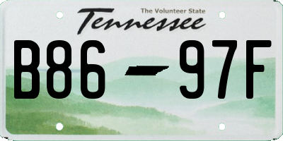 TN license plate B8697F