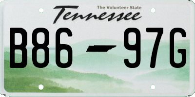 TN license plate B8697G