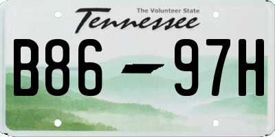 TN license plate B8697H