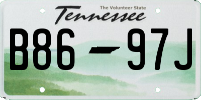 TN license plate B8697J