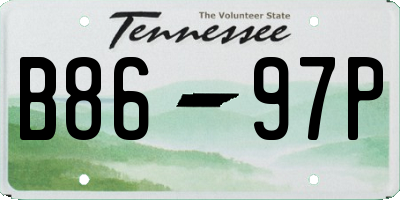 TN license plate B8697P