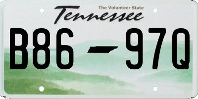 TN license plate B8697Q