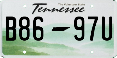 TN license plate B8697U