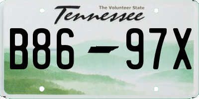 TN license plate B8697X