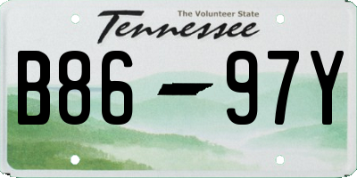 TN license plate B8697Y