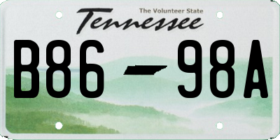 TN license plate B8698A