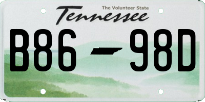 TN license plate B8698D