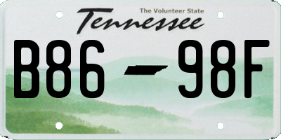 TN license plate B8698F